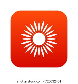 Sun icon digital red for any design isolated on white vector illustration