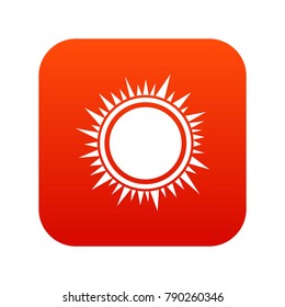 Sun icon digital red for any design isolated on white vector illustration