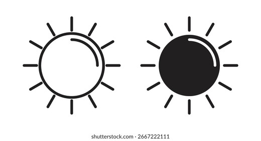 Sun icon. doodle graphics vectors