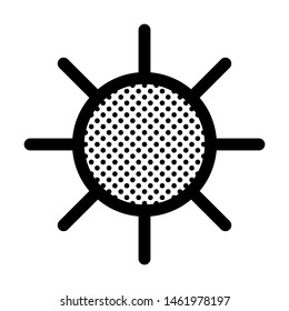 Sun Icon with Dots Style.