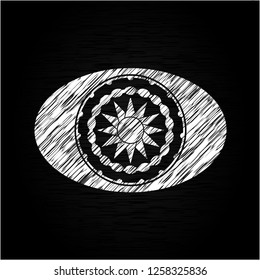 sun icon drawn on blackboard