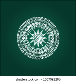sun icon drawn on blackboard
