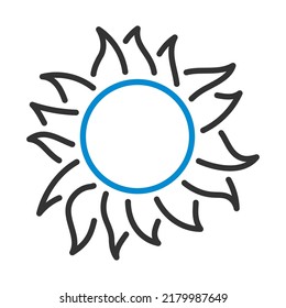 Sun Icon. Editable Bold Outline With Color Fill Design. Vector Illustration.