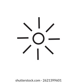 ícone do sol contorno editável traçado vetor eps