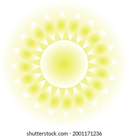 Sun icon with the effect of sun rays on a white background. Stock vector illustration