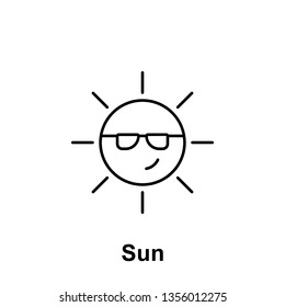 Sun icon. Element of summer holiday icon. Thin line icon for website design and development, app development. Premium icon