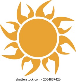 Sun icon of fashionable design. Flat vector.