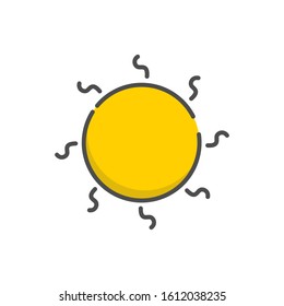 Sun icon filled outline style
vector for your web design, logo, UI. illustration