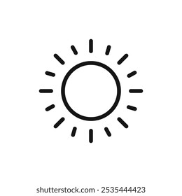 Icono de sol Ilustración de arte plano en contorno