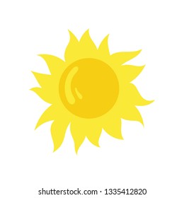 Sun icon. Flat color design. Vector illustration.