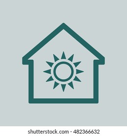   Sun  icon. Flat design.