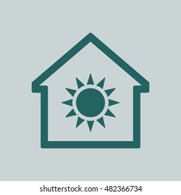   Sun  icon. Flat design.