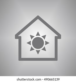   Sun  icon. Flat design.