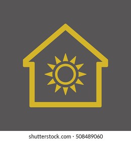   Sun  icon. Flat design.