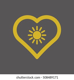   Sun  icon. Flat design.