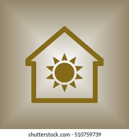   Sun  icon. Flat design.