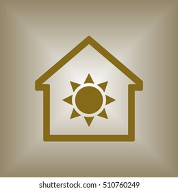   Sun  icon. Flat design.