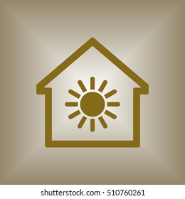   Sun  icon. Flat design.