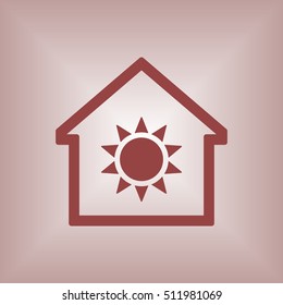   Sun  icon. Flat design.