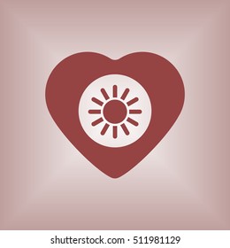   Sun  icon. Flat design.