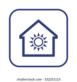   Sun  icon. Flat design.