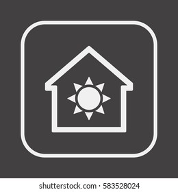   Sun  icon. Flat design.