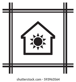   Sun  icon. Flat design.