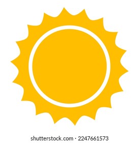 Sun icon flat design element. Vector illustration.