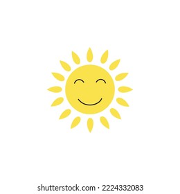 Sun icon flat design illustration