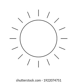 sun icon with flat design, on white background