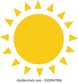 Sun icon in flat design style