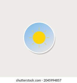 Icono de Sol. Ilustración vectorial moderna de diseño plano. Aislado sobre fondo gris. Elementos de diseño plano.