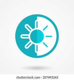 Sun icon. Flat design style