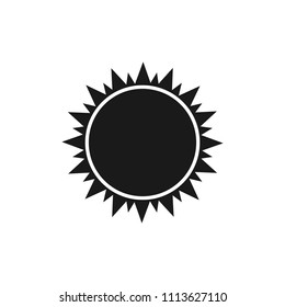 Sun icon, flat design template, vector illustration