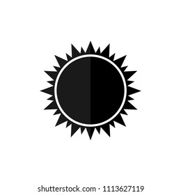 Sun icon, flat design template, vector illustration