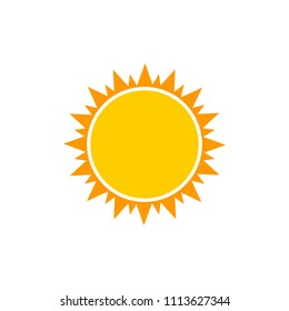 Sun icon, flat design template, vector illustration