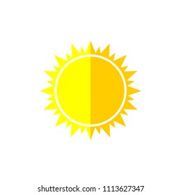 Sun icon, flat design template, vector illustration