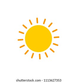 Sun icon, flat design template, vector illustration