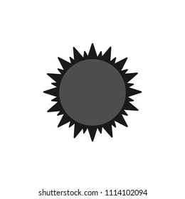 Sun icon, flat design template, vector illustration