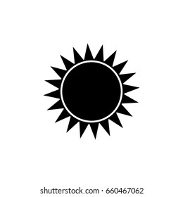 Sun icon, flat design template, vector illustration