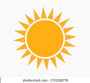 Sun icon, flat design vector illustration.