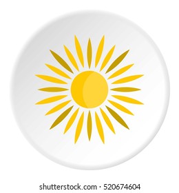 Sun icon. Flat illustration of sun vector icon for web