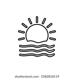 Sun icon Flat isolated outline sign