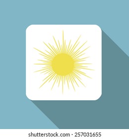 Sun icon flat long shadow