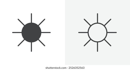 Sun icon flat and simple set design