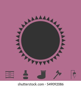 Sun icon flat. Simple vector grey pictogram and bonus symbol