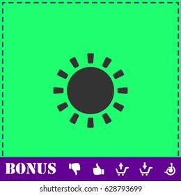 Sun icon flat. Simple vector symbol and bonus icon