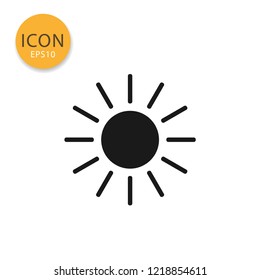 Sun icon flat style in black color vector illustration on white background.