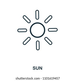 Sun icon. Flat style icon design. UI. Illustration of sun icon. Pictogram isolated on white. Ready to use in web design, apps, software, print.