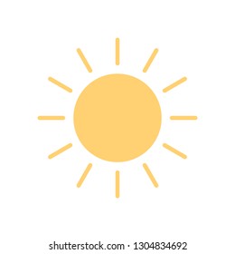 Sun icon in flat style, isolated on white background. Sunny weather symbol for your web site design, logo, app